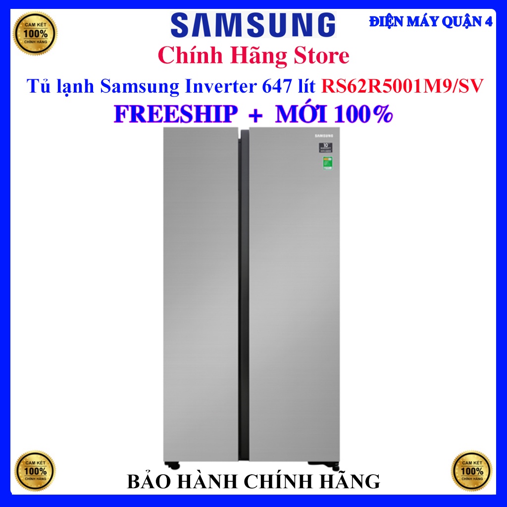 Tủ lạnh Samsung Inverter 647 lít RS62R5001M9/SV, Bảo hành chính hãng 24 tháng