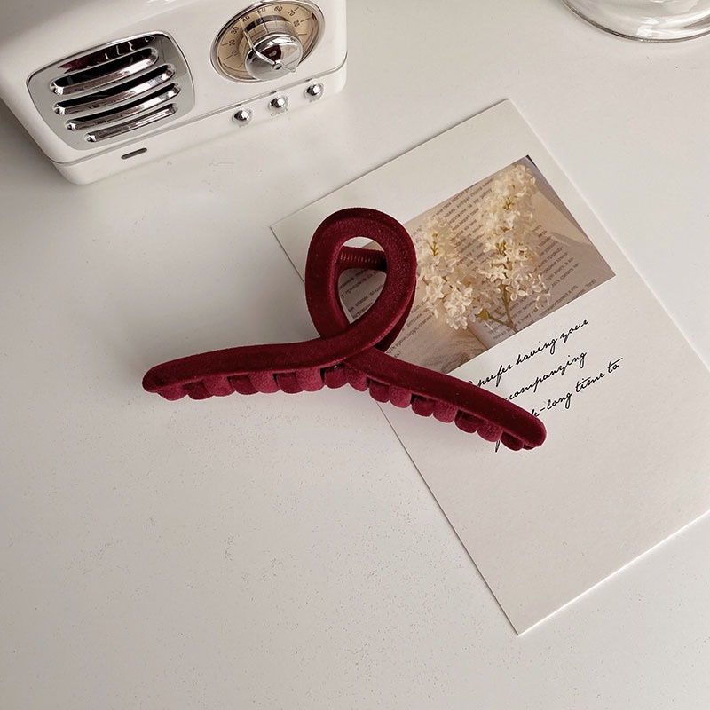 Kẹp tóc càng cua phủ vải nhung loại lớn thời trang mới dành cho nữ