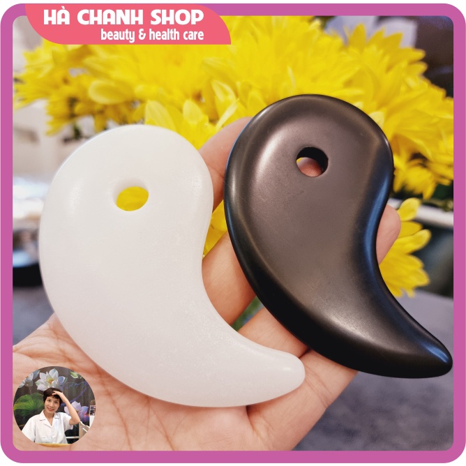 Cạo Gió Massage Đá Guasha Hình Cặp Cá Âm Dương Đẹp Bằng Đá Thiên Nhiên Miếng Cạo Mát Xa Mặt Body Chăm Sóc Da Mặt