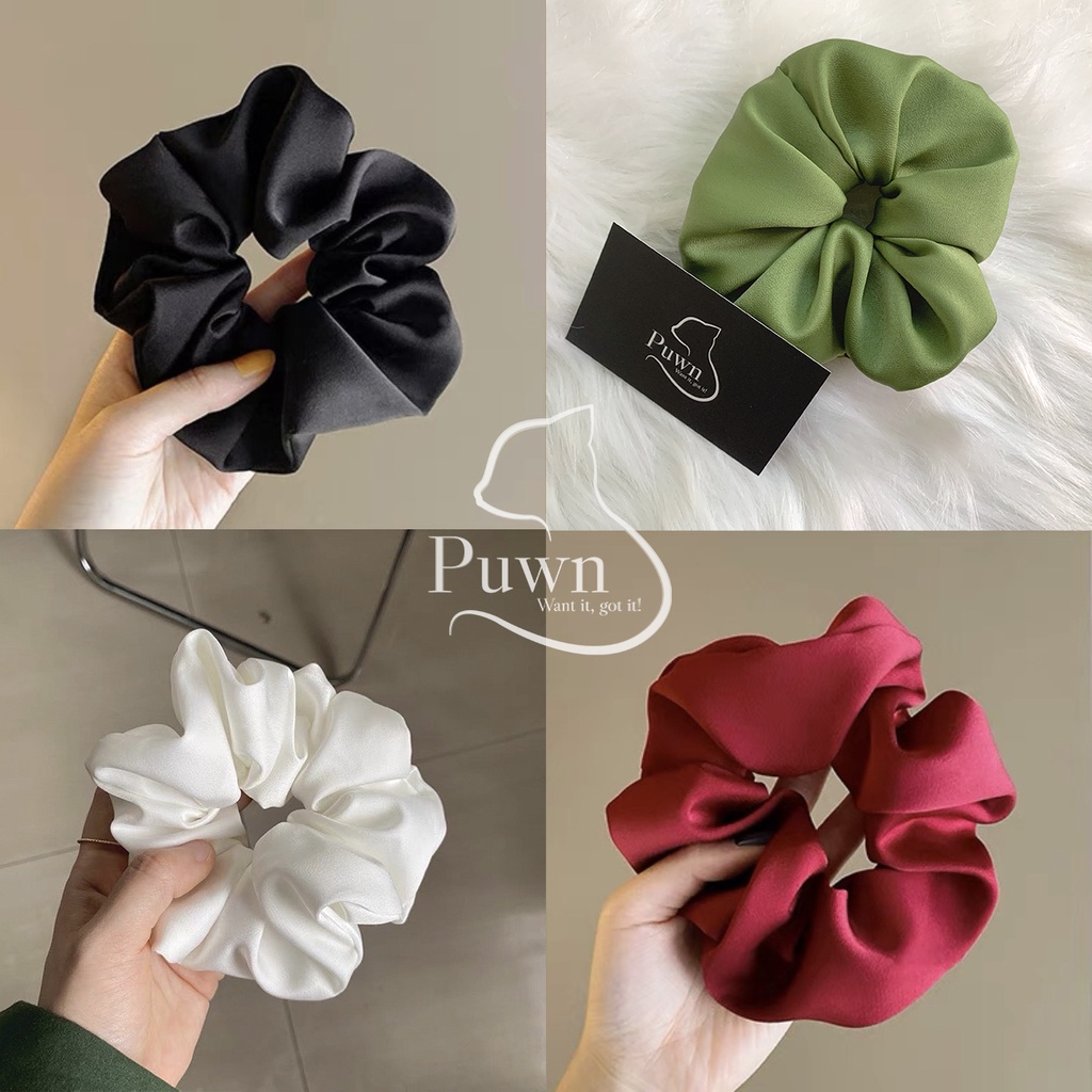 Dây buộc tóc Scrunchies lụa Handmade mềm mại xinh xắn Puwn Shop