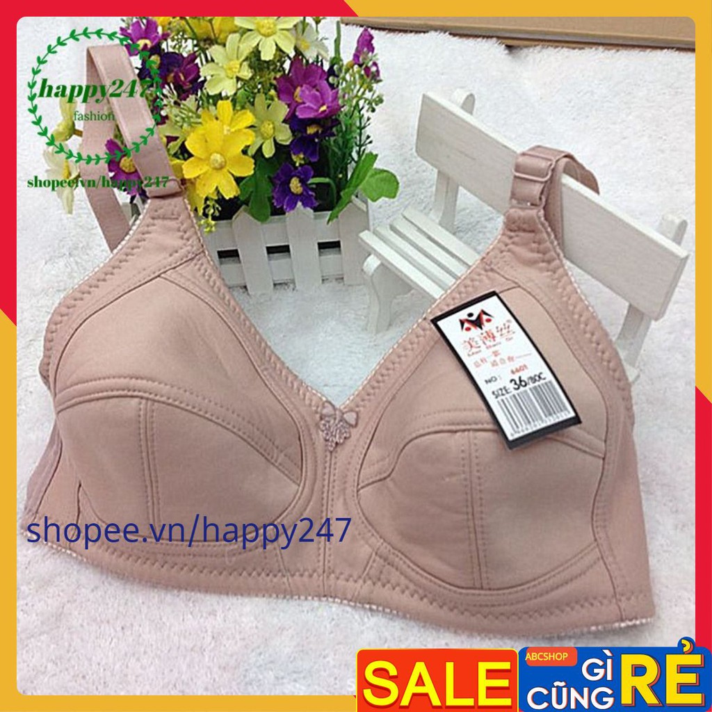 Aó ngực mỏng không gọng không mút AM328 CUP D quả to big size lớn bản to trơn cho người béo mập bầu mặc nhà