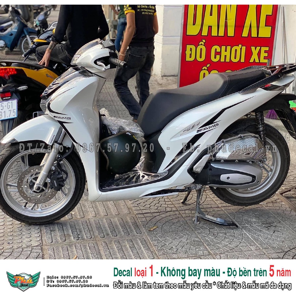 Tem rời xe Sh 2020 Trắng đen AMG (A)