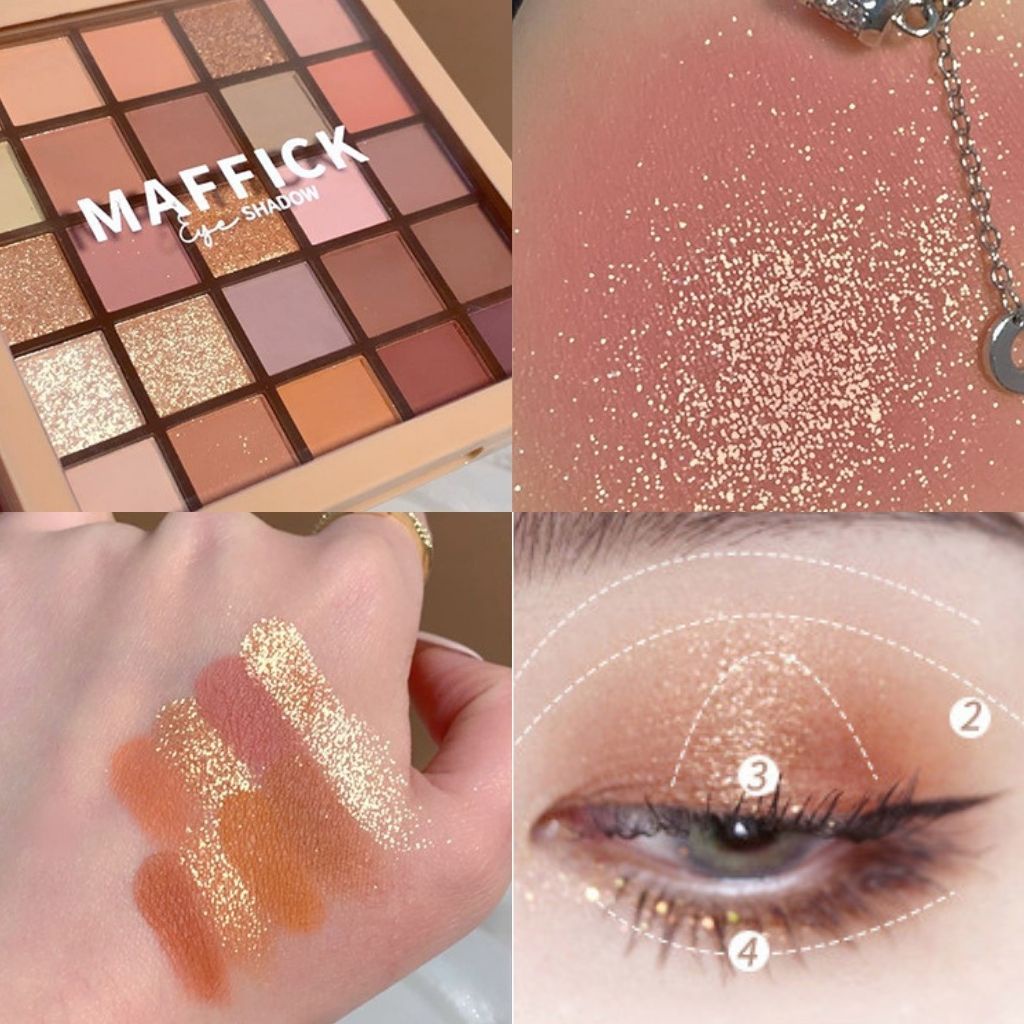 Phấn mắt MAFFICK 25 ô nhũ mịn lấp lánh - bảng phấn mắt JINT