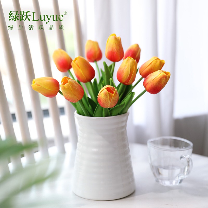 Hoa tulip giả De'cor 90, giống thật 99% hoa lụa decor cao cấp
