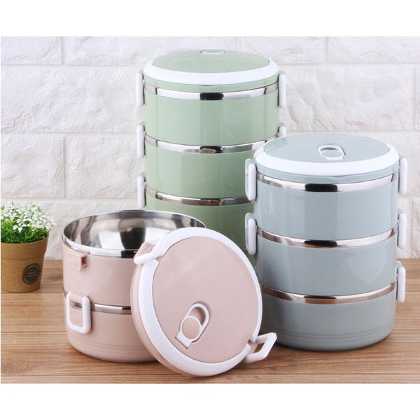 Hộp Đựng Cơm Cặp Lồng Cơm Giữ Nhiệt Lúa Mạch Ruột Inox