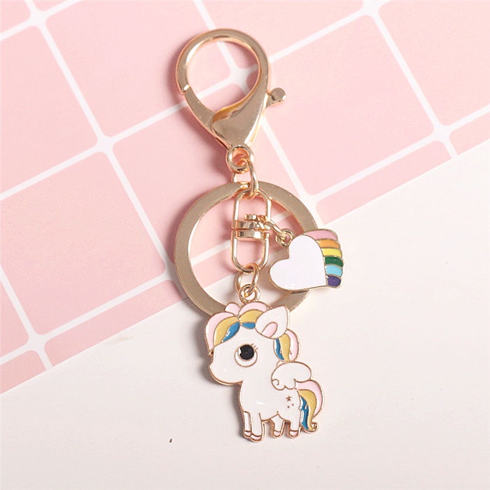 Móc Khóa Hình Thỏ / Mèo / Ngựa Thắt Nơ Dễ Thương Sáng Tạo