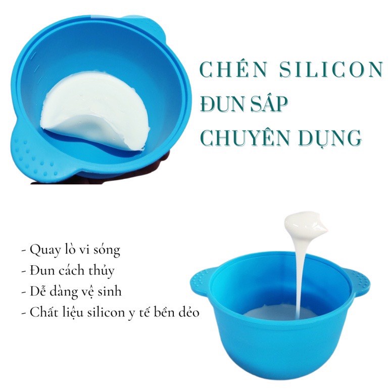 Chén nấu sáp wax lông cách thủy, lò vi sóng dễ vệ sinh thay thế lòng nồi thường 400ml