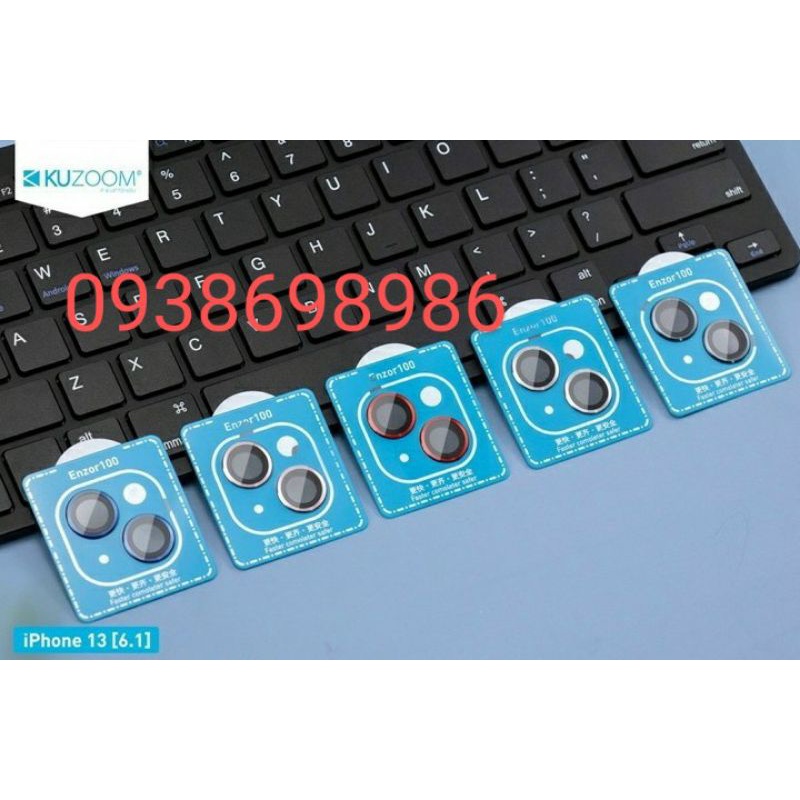 [ xanh rêu ] Bộ 3 dán mắt camera Kuzoom cho iPhone 13 Mini, 13, 13 Pro, 13 Pro max bảo vệ từng mắt camera chính hãng
