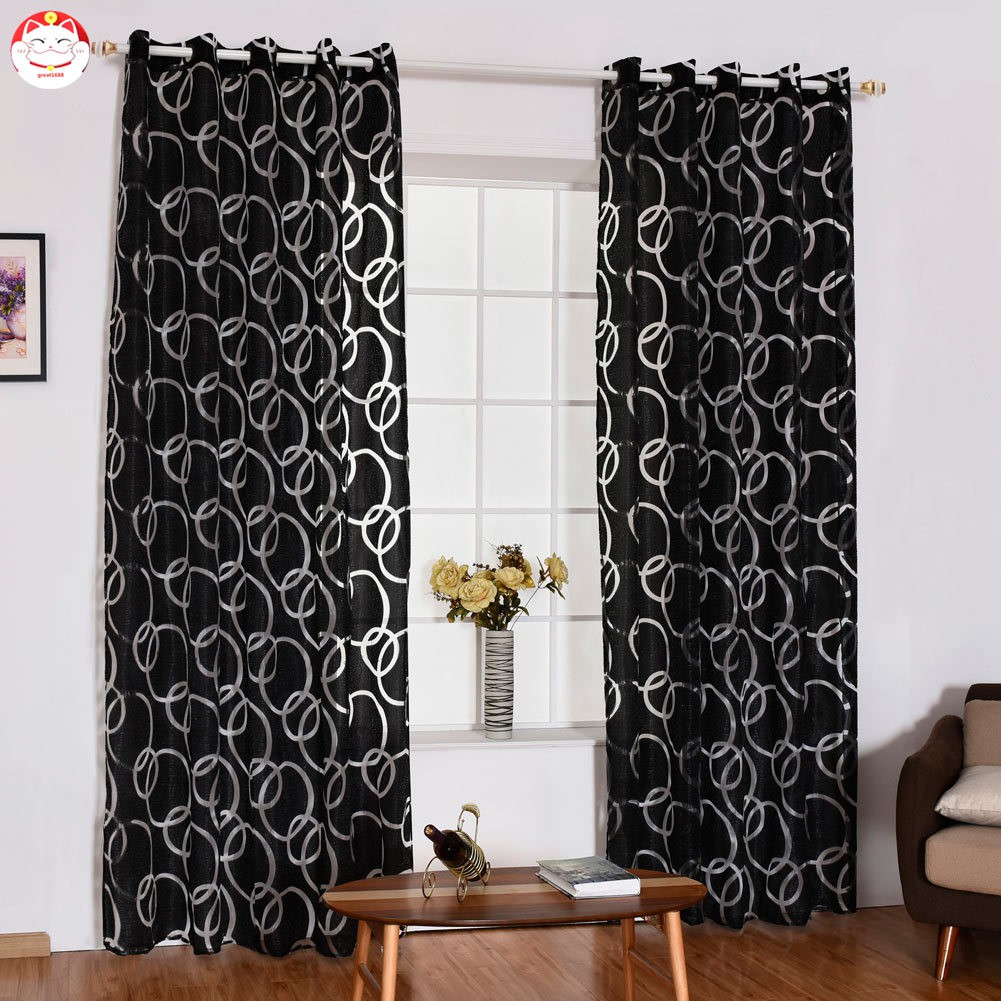 Rèm cửa sổ trang trí họa tiết hình bong bóng tròn từ polyester kích thước 100 x 200CM tiện dụng