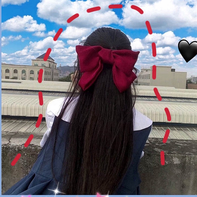 Kẹp Tóc Nơ Màu Đỏ Thời Trang Nữ Tính
