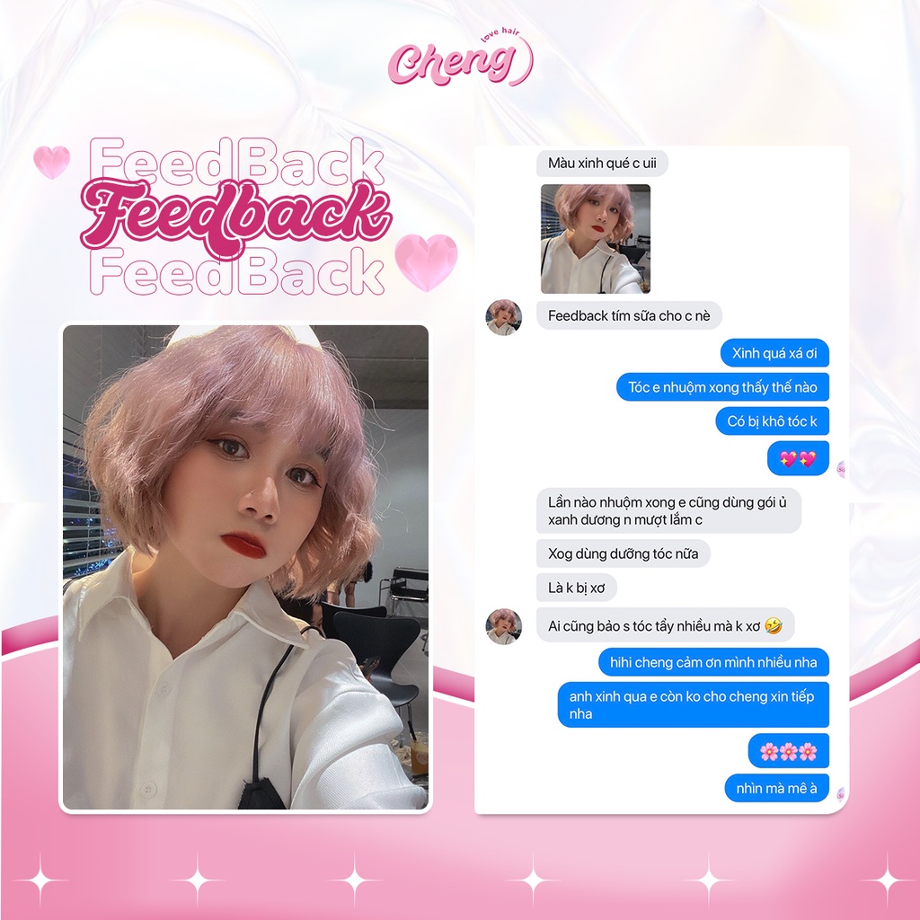 Thuốc nhuộm tóc TÍM SỮA Chenglovehairs, Chengloveshair, Chengloveshairs, Chenglovehair