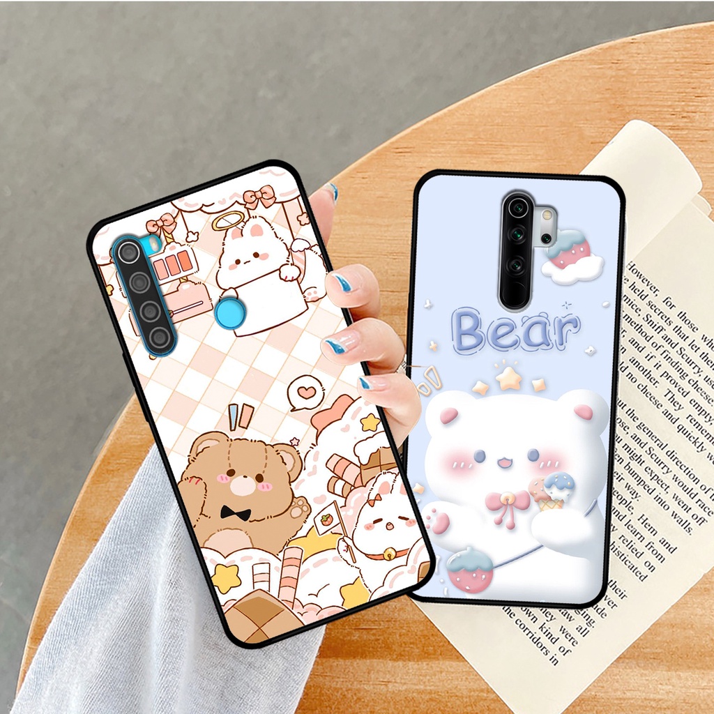 Ốp lưng Xiaomi Redmi Note 8 / Note 8 Pro in hình caro gấu thỏ dễ thương