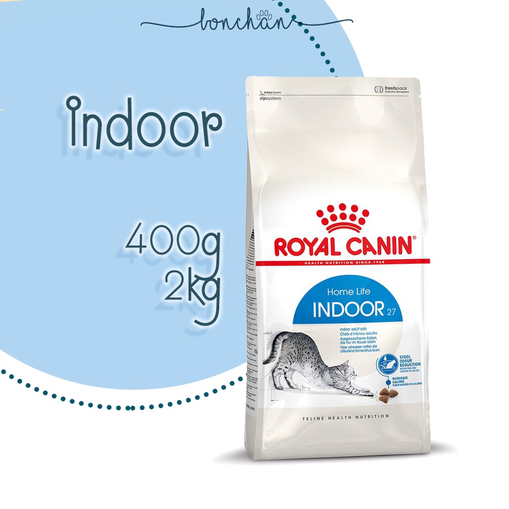 Hạt Royal Canin Indoor cho mèo ít vận động túi 400g-2kg