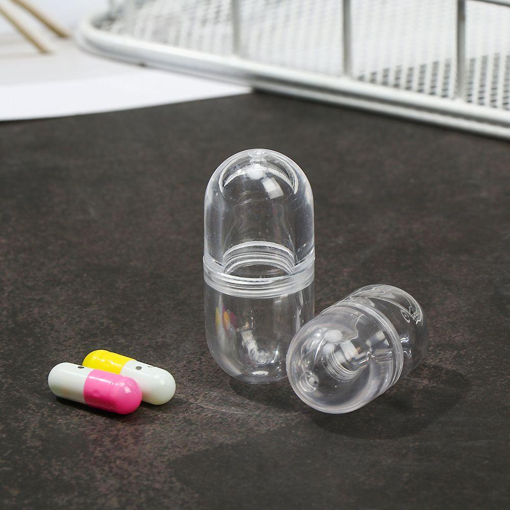 Bộ 5 Chai Rỗng Đựng Thuốc Mini Chống Thấm Nước Có Vỏ Hình Viên Con Nhộng