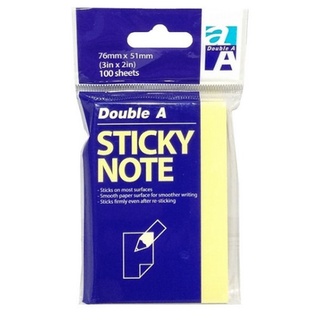 Giấy Sticky notes, Giấy note, giấy ghi chú có keo Double A 2x3in, 3x3in, 3x4in - 1 xấp