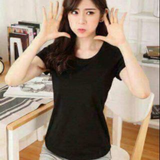 Áo ngắn tay coton, sll 11k giá rẻ ôm body đen trắng xanh đỏ yêu thích đẹp