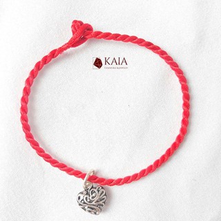 Vòng tay charm bạc trái tim may mắn - Tặng dây chỉ đỏ - KAIA