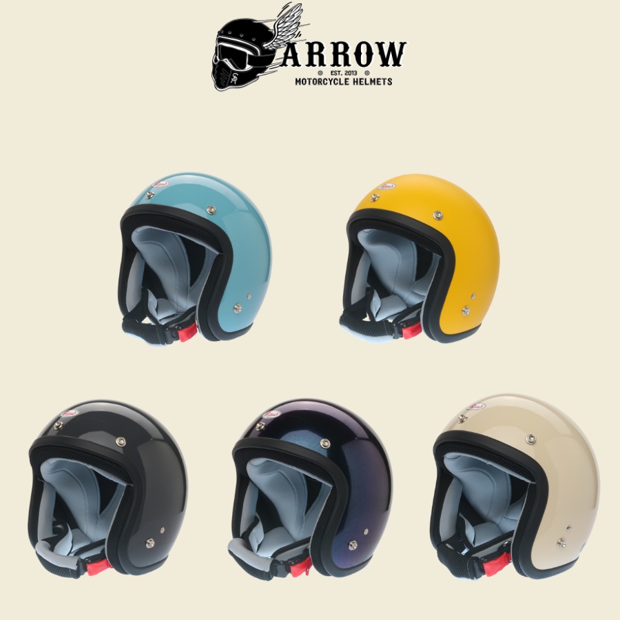 Mũ bảo hiểm 3/4 Raw Bosco chuẩn DOT dành cho người đi xe máy Arrow