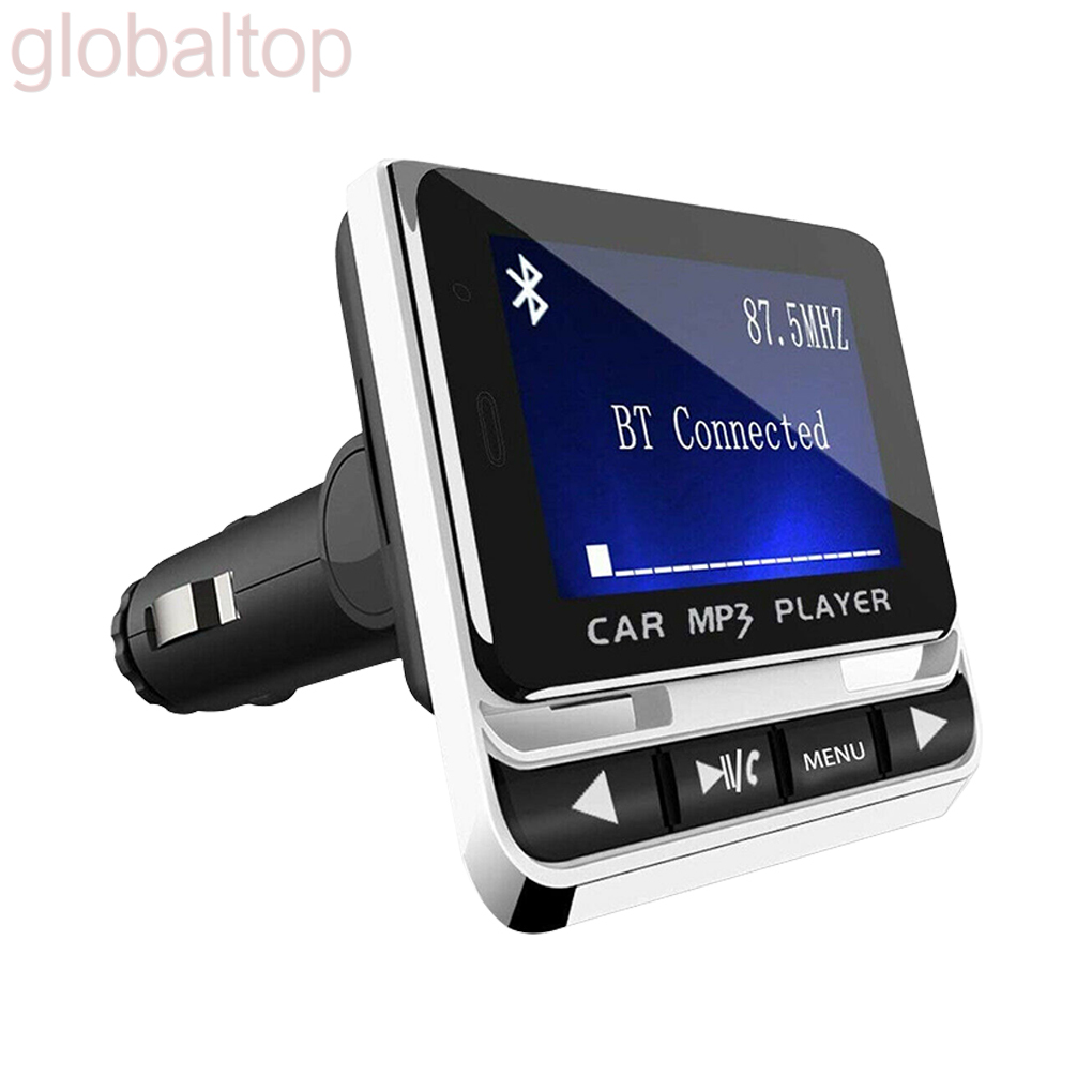 Bluetooth Audio Adapter Car Wireless MP3 Player Car Bluetooth Audio Transmitter with 1.4 Inches Screen