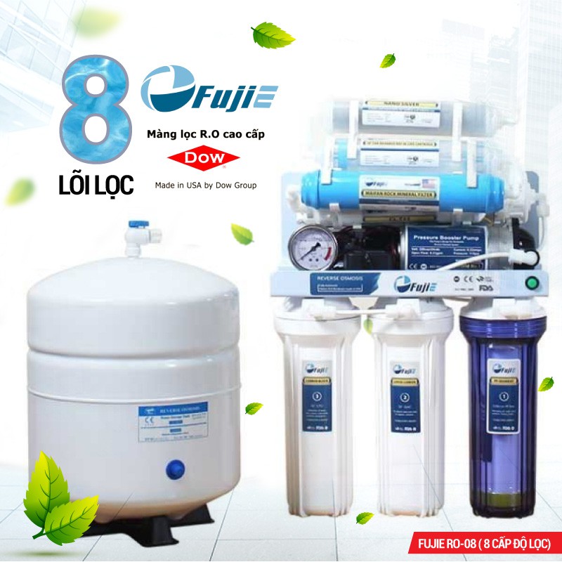 Máy lọc nước RO FUJIE RO-08 CAB (8 cấp lọc - Bao gồm tủ cường lực)