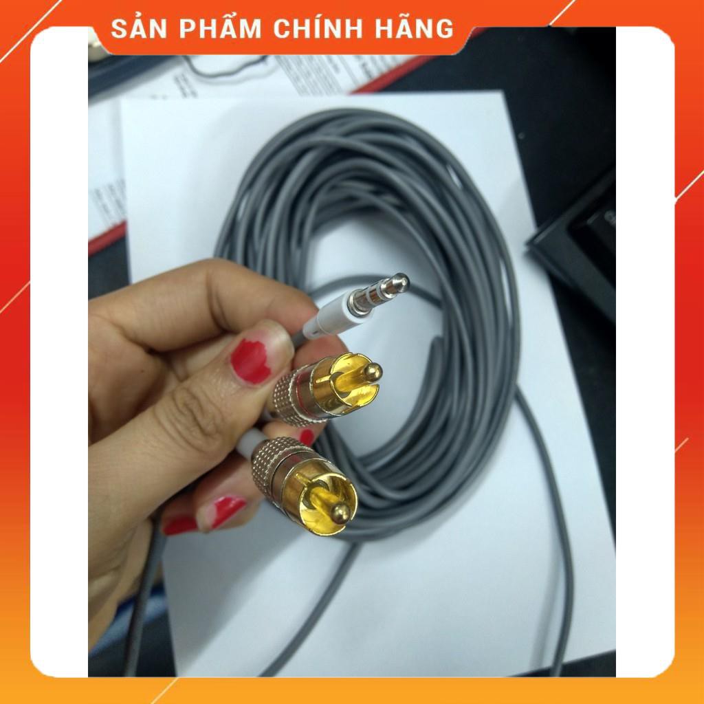 Dây loa 3.5 sang AV dài 1.8m đầu mạ vàng xám dailyphukien