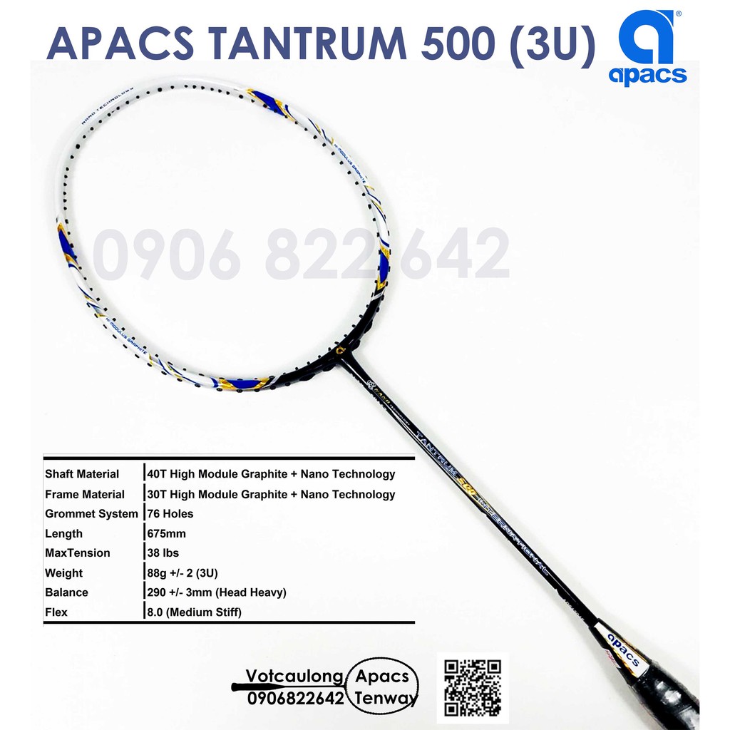 [Vợt cầu lông Apacs Tantrum 500 - 3U] Cây vợt huyền thoại của Apacs