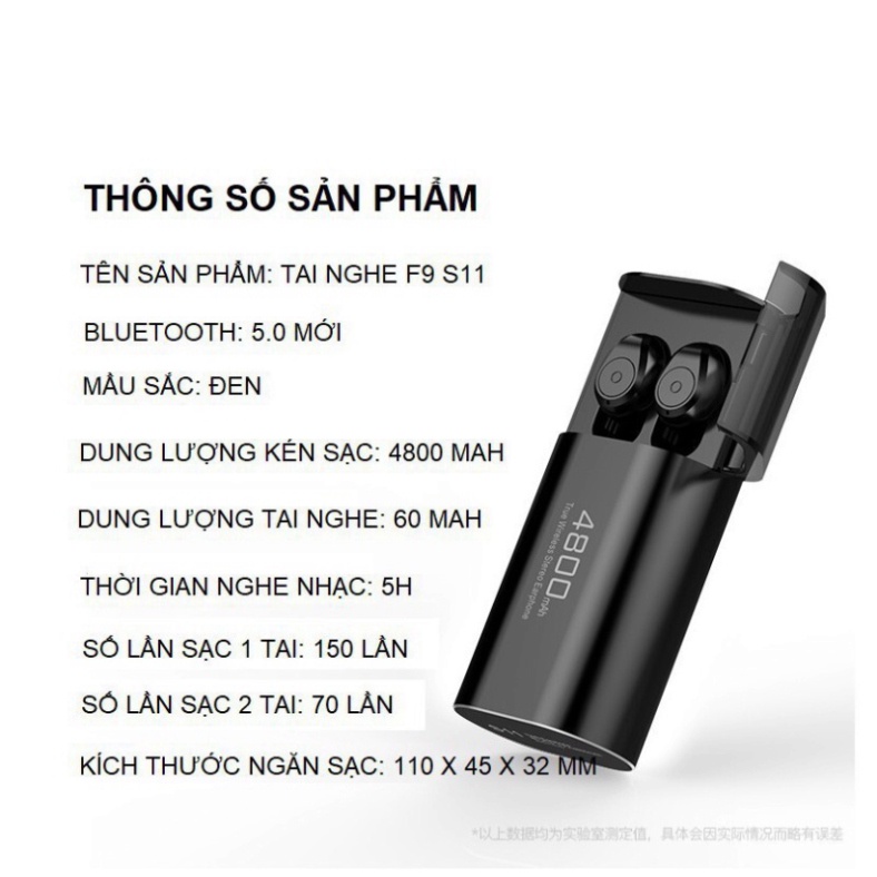 Tai nghe Bluetooth S11 TWS bản Quốc tế không dây kiêm sạc dự phòng 4800mAh chống nước IPX5 chống ồn - PEKUPO OFFICIAL