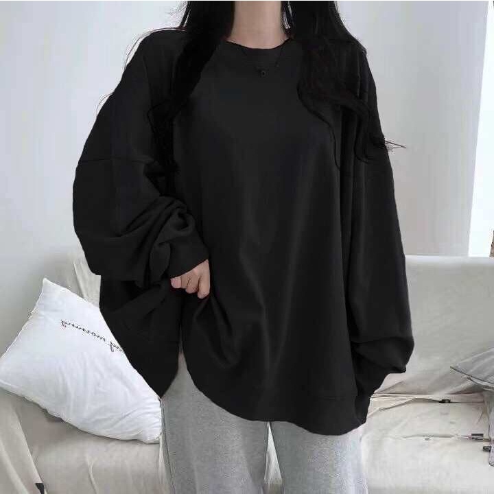 Áo nỉ dài tay cổ tròn đơn giản màu sắc thời trang dành cho nữ