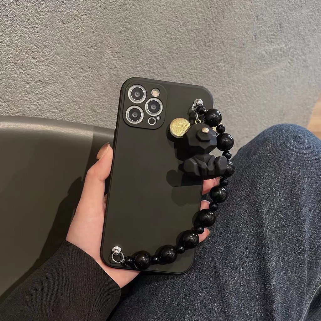 Ốp Điện Thoại tpu Mềm Họa Tiết Chú Cún Gắn Dây Xích Cho iphone 1211 pro max xs max xr x 7 8 plus