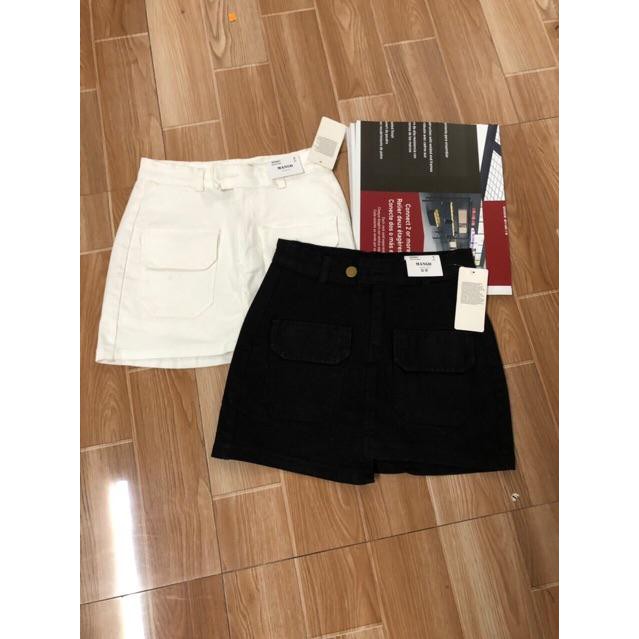 Chân Váy Jean Trắng Đen túi cách điệu - Hình thật hàng có sẵn MS: 073 | BigBuy360 - bigbuy360.vn