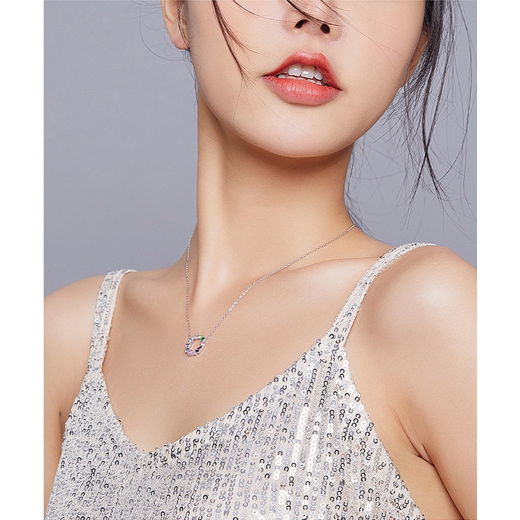 Dây chuyền Bamoer bằng bạc 925 hình vòng hoa thời trang cho nữ BSN178