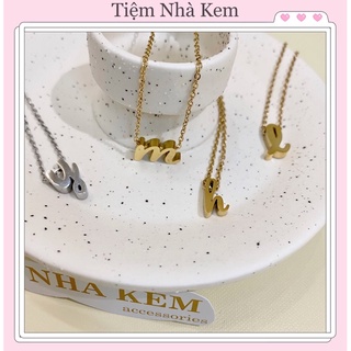 Vòng cổ titan mặt chữ cái Your Name nhakem.store DCNAME