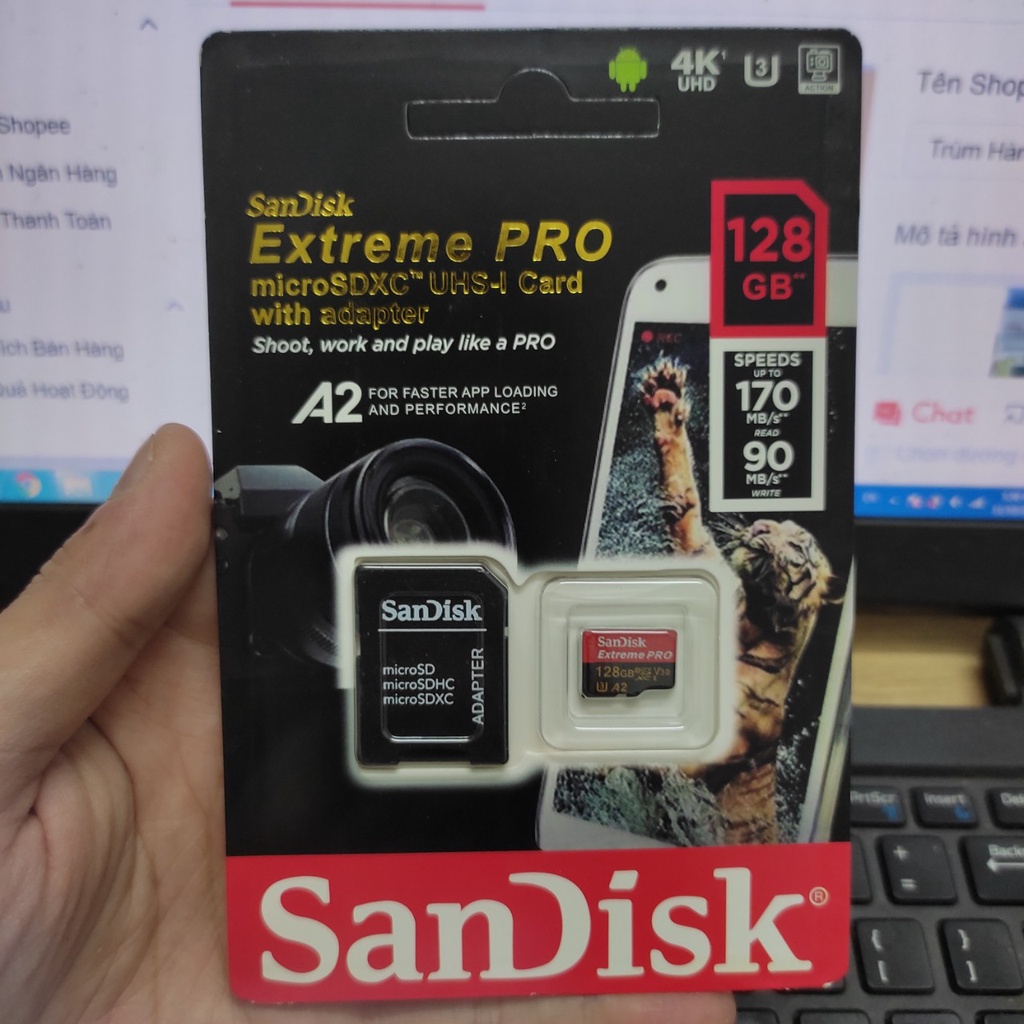 Thẻ nhớ MicroSDXC SanDisk Extreme PRO A2 - 64GB 128GB V30 U3 Class 10 UHS-I 170MB/s