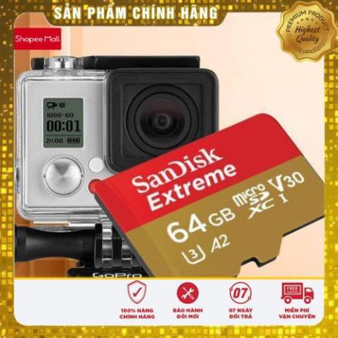 [Mã ELFLASH5 giảm 20K đơn 50K] Thẻ Nhớ MicroSDXC SanDisk Extreme V30 U3 4K A2 64GB 160MB/s - Tốc độ cao