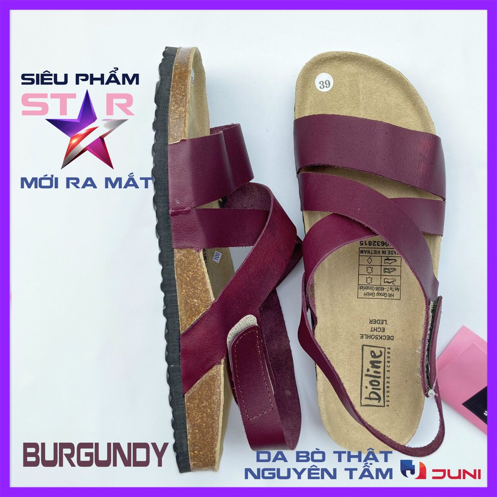 [SIÊU PHẨM MỚI RA MẮT] D21 - Dép sandal da bò thật xỏ ngón - SIÊU HOT - Đế trấu - Juni Store