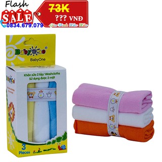 [CLEARANCE SALE] Khăn Sữa 2 Mặt 2 Lớp Hello B&B BabyOne SS0642 - Hộp 3 Cái