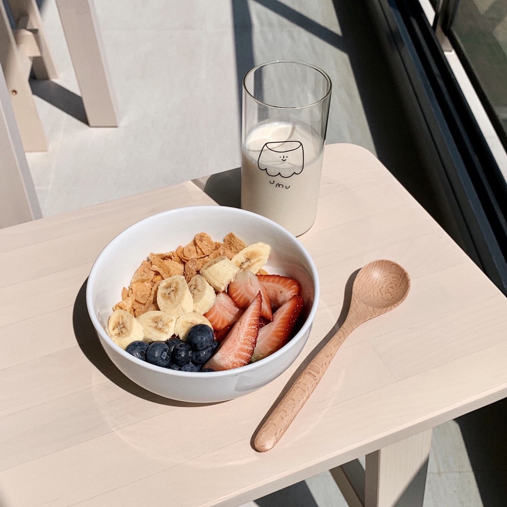 Dễ Thương Ly Thủy Tinh Uống Nước / Cà Phê Chịu Nhiệt Tốt Có Ống Hút Tiện Dụng