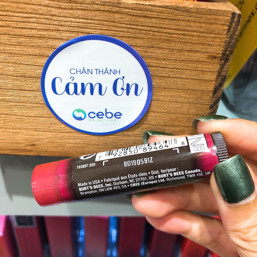 Son dưỡng có màu Burt's Bees Red Dahlia Tinted Lip Balm | BigBuy360 - bigbuy360.vn