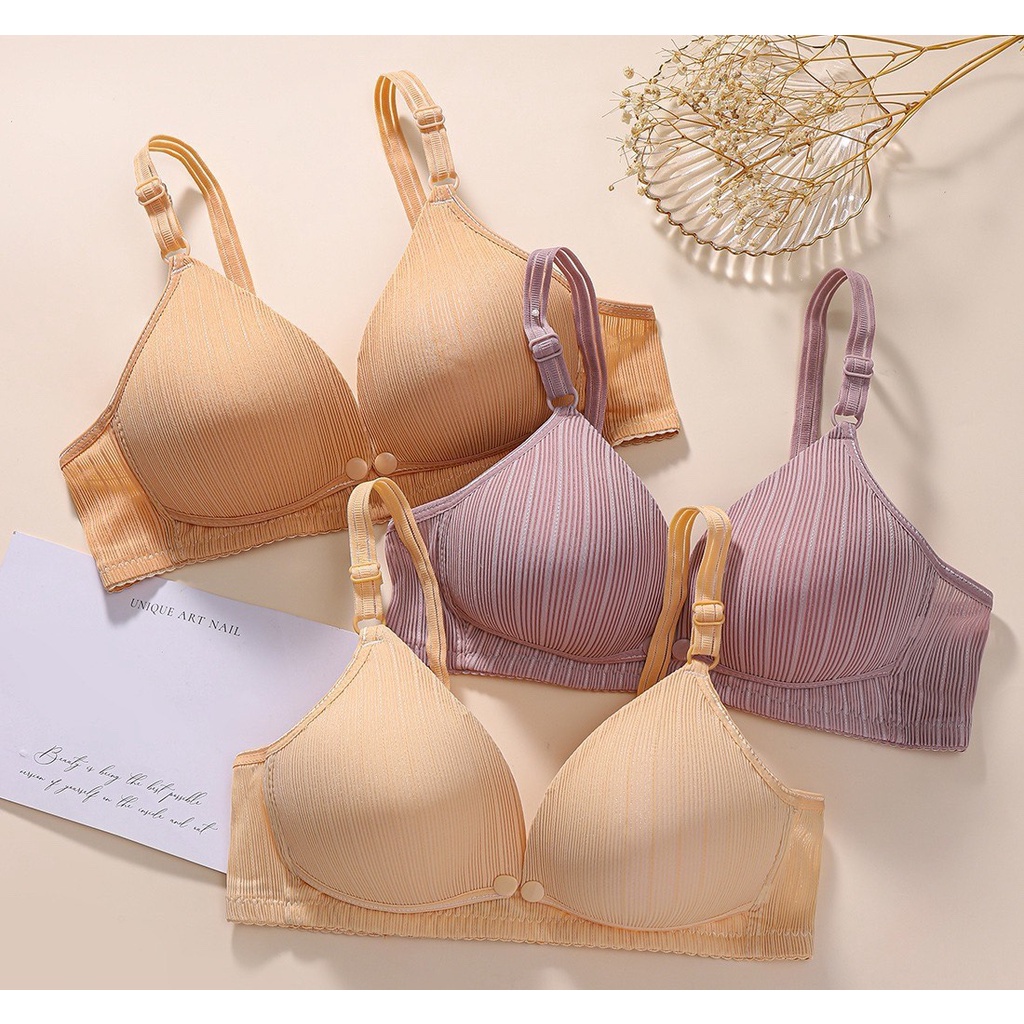 (Giá Trải Nghiệm) Áo Ngực Bầu Con Bú Cotton Tăm LOẠI 1 Mềm Nhẹ Không Gọng Nâng Ngực Mở Cúc