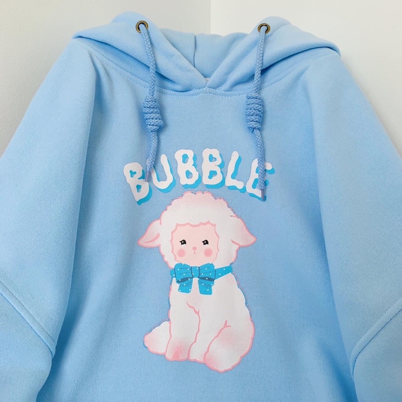 Áo Hoodie Nỉ Bông Tay Dài Unisex Cừu BUBBLE