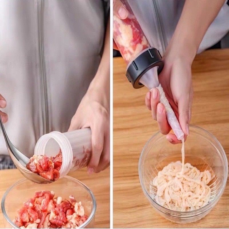 Dụng cụ nhồi xúc xích,lạp sườn.cán inox 3 phễu loại đẹp