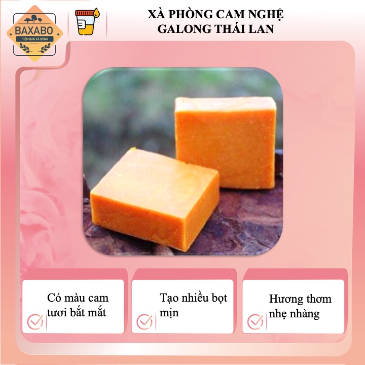 01 LỐC XÀ PHÒNG CAM NGHỆ GIẢM MỤN MỜ THÂM GALONG THÁI LAN  / XÀ PHÒNG NGHÊ CAM THÁI LAN