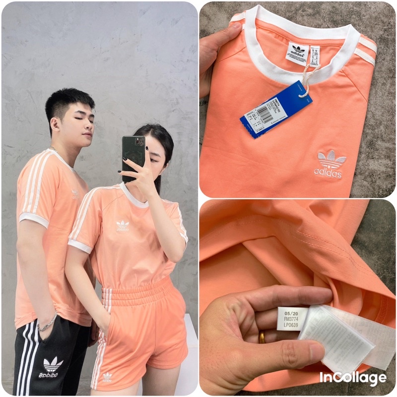 Áo Thun Adidas 3-Stripes White Nam Nữ Full Tag Code , Áo Phônh Nam nư