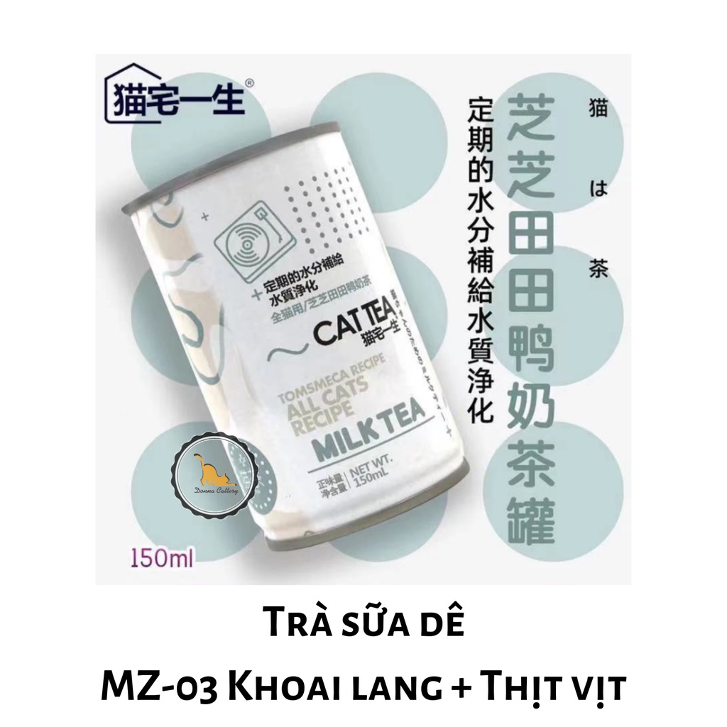 TRÀ SỮA CAT TEA MILK TEA CHO MÈO LON 150g ĐỦ HƯƠNG VỊ