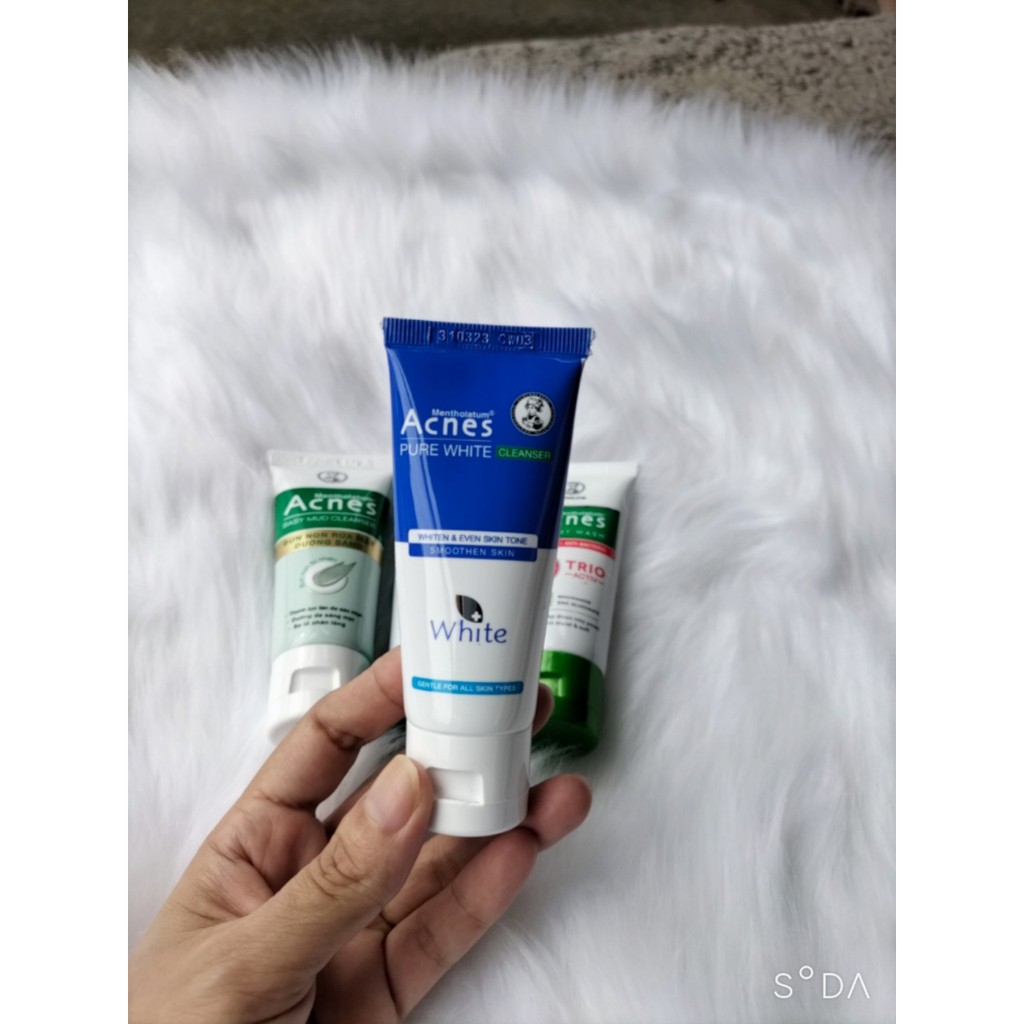 5 tuýp Kem rửa mặt Acnes 25g- Tặng 1 Mút Tán Phấn