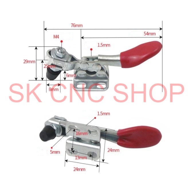 Kẹp phôi lớn cán đỏ - sập thẳng -SK CNC SHOP