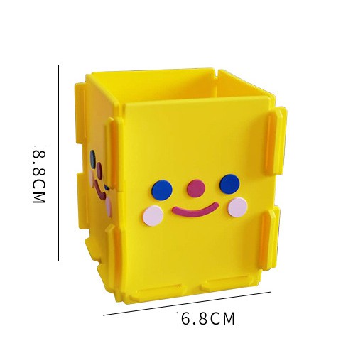 Ống Đựng Bút Mặt Cười Smiley Nhựa Dẻo Tự Lắp Ráp