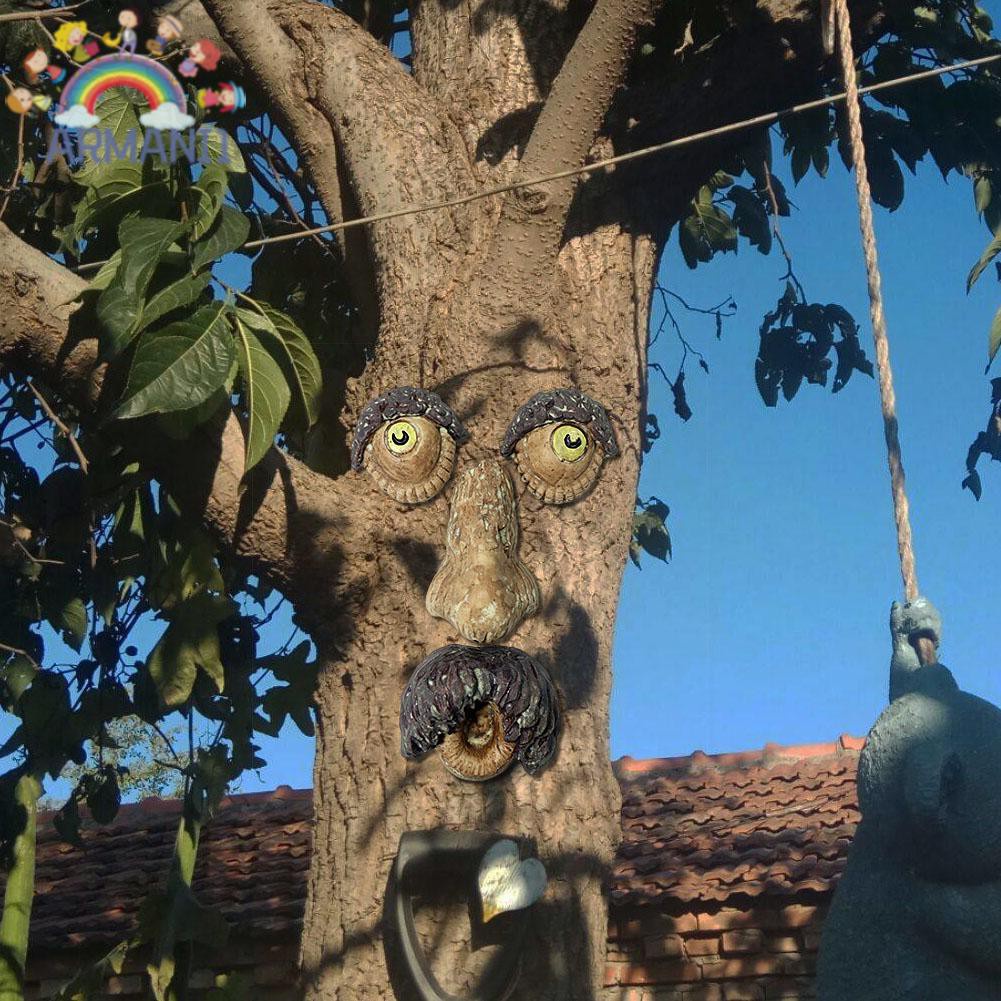 Armani Luminous Bark Ghost Face Shaped Tree Monster Facial Features Garden Props