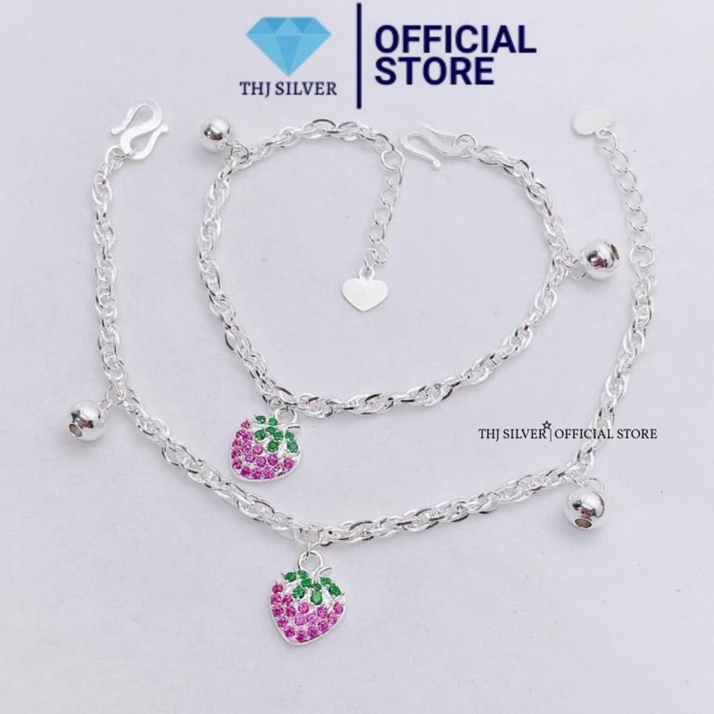 Lắc tay cho bé THJ - Dạng xoắn mix mặt dâu tây đáng yêu