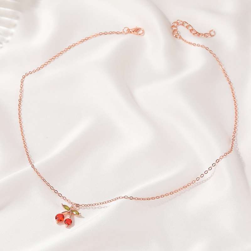Dây Chuyền Hợp Kim Hình Trái Cherry Xinh Xắn